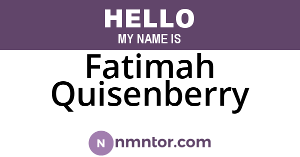 Fatimah Quisenberry