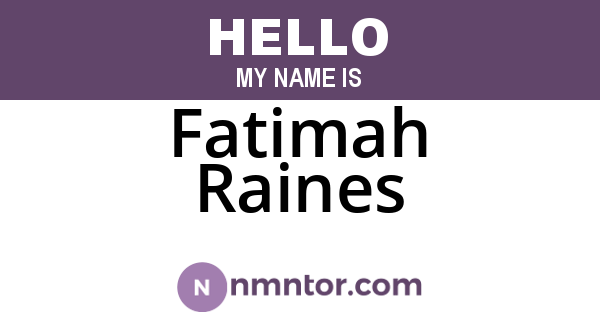 Fatimah Raines