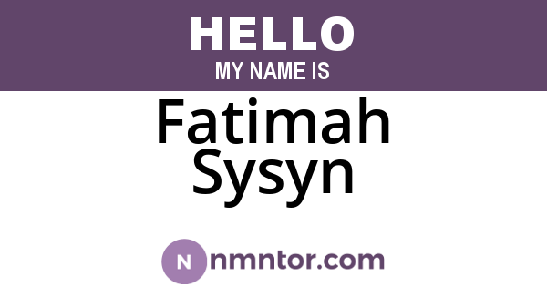 Fatimah Sysyn