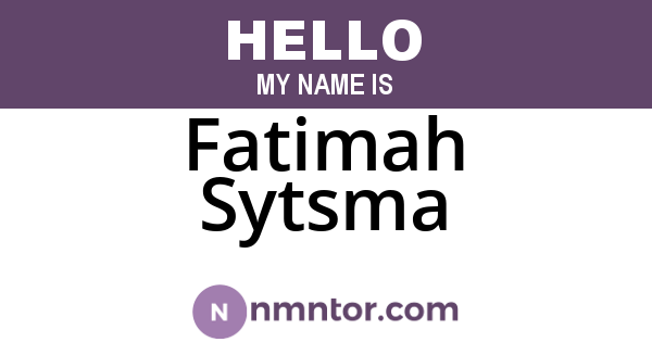 Fatimah Sytsma