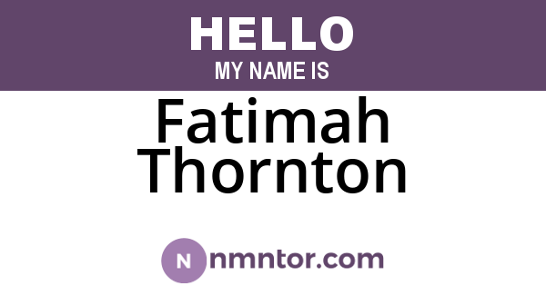 Fatimah Thornton