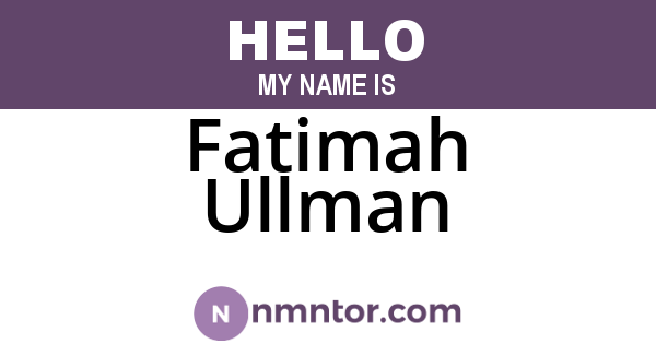 Fatimah Ullman