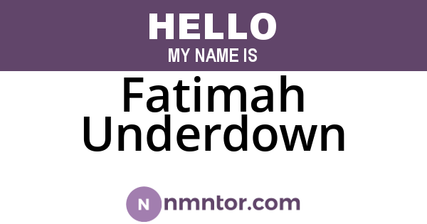 Fatimah Underdown