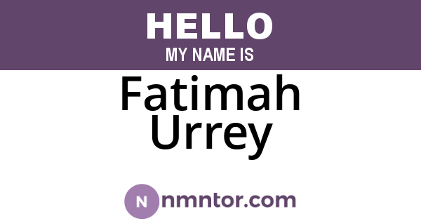 Fatimah Urrey