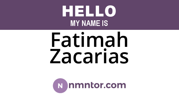 Fatimah Zacarias
