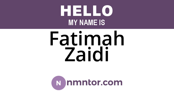 Fatimah Zaidi