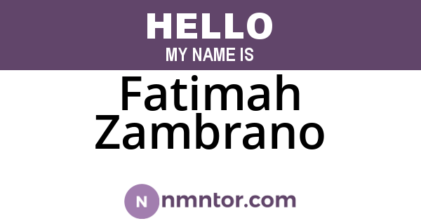 Fatimah Zambrano
