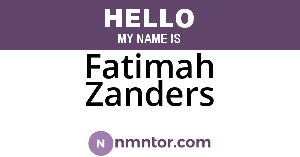 Fatimah Zanders