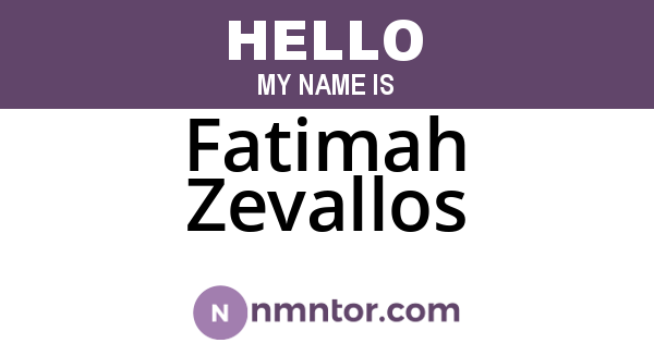 Fatimah Zevallos