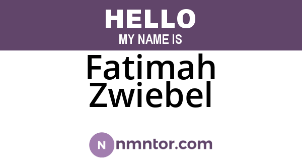 Fatimah Zwiebel