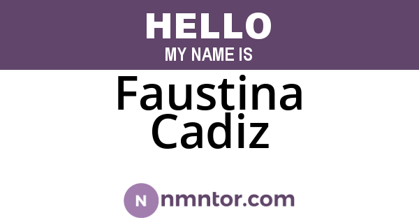 Faustina Cadiz