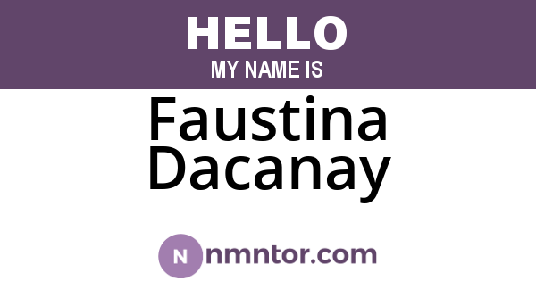 Faustina Dacanay