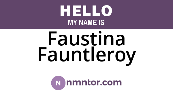 Faustina Fauntleroy