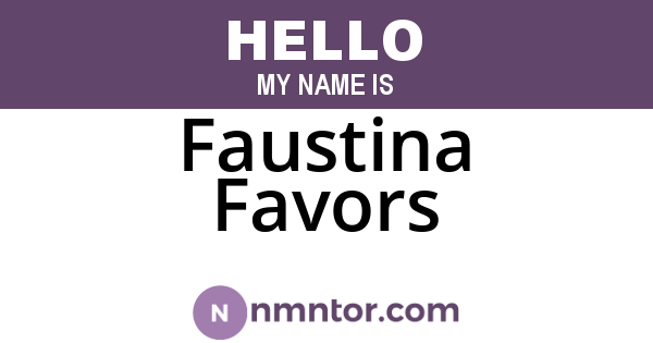 Faustina Favors