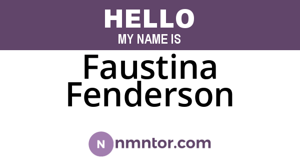 Faustina Fenderson
