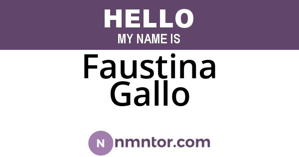 Faustina Gallo