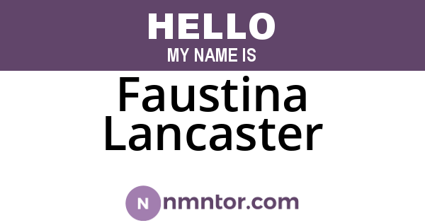 Faustina Lancaster