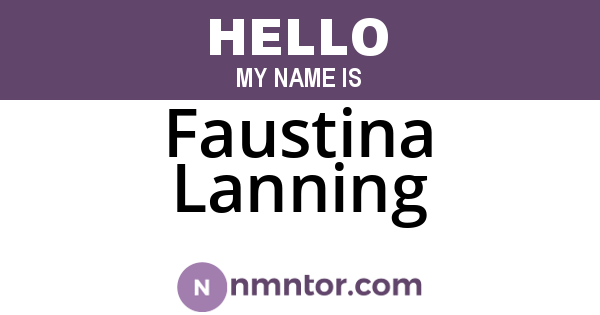Faustina Lanning