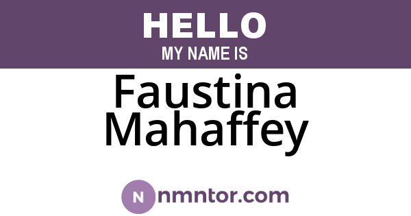 Faustina Mahaffey