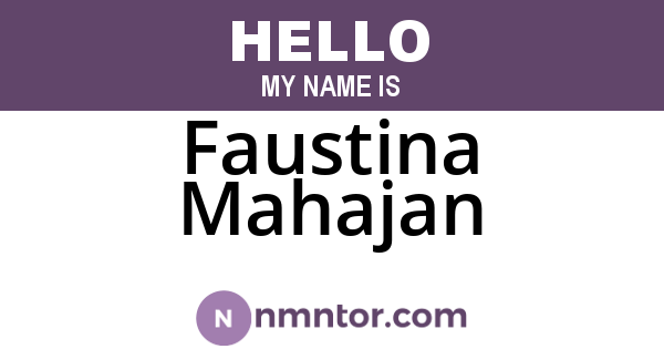 Faustina Mahajan