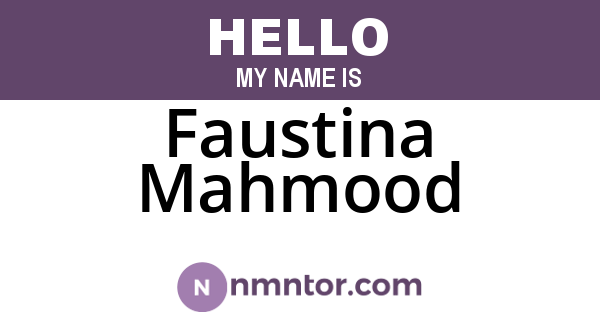 Faustina Mahmood