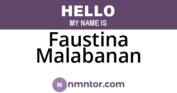 Faustina Malabanan