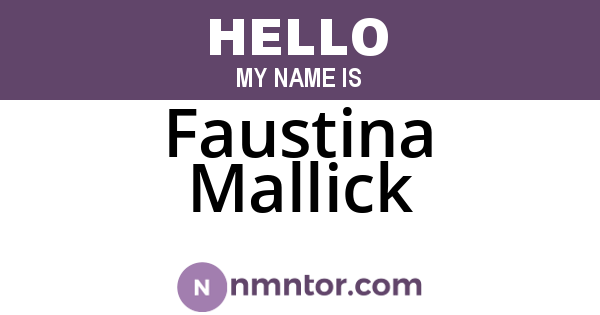 Faustina Mallick