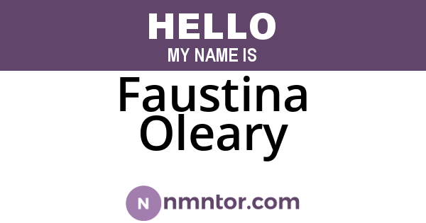 Faustina Oleary