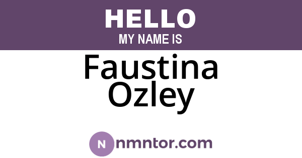 Faustina Ozley