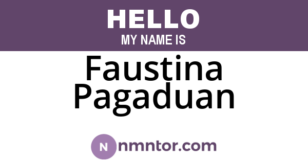 Faustina Pagaduan