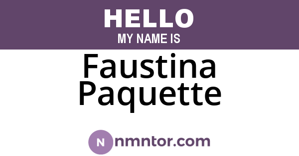 Faustina Paquette