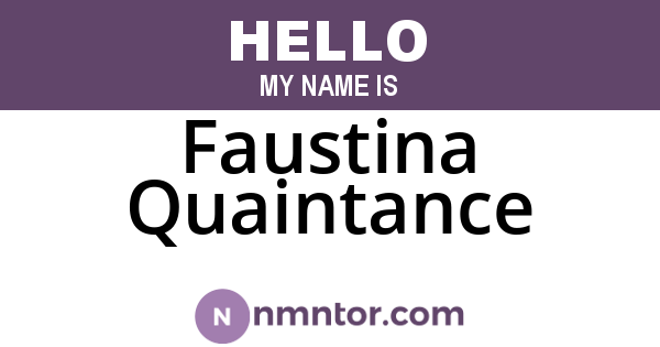 Faustina Quaintance