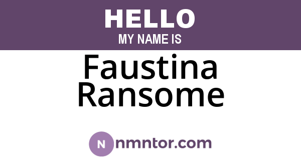 Faustina Ransome