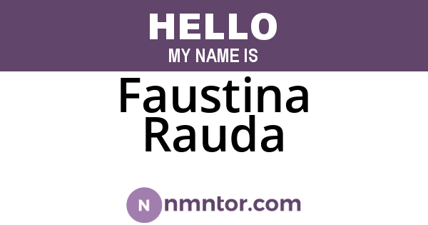 Faustina Rauda