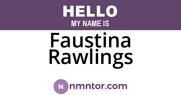 Faustina Rawlings