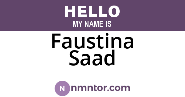 Faustina Saad