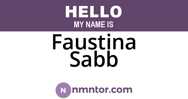 Faustina Sabb