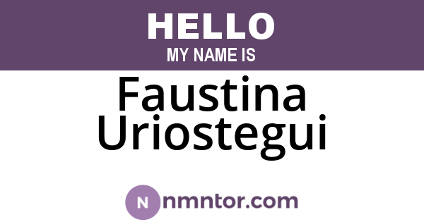 Faustina Uriostegui