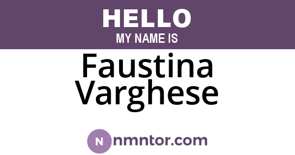 Faustina Varghese