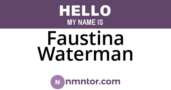Faustina Waterman