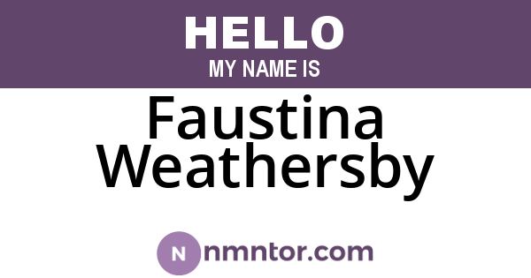 Faustina Weathersby