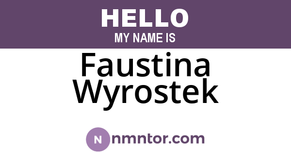 Faustina Wyrostek