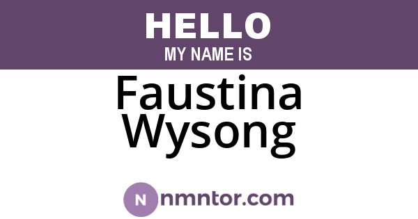 Faustina Wysong