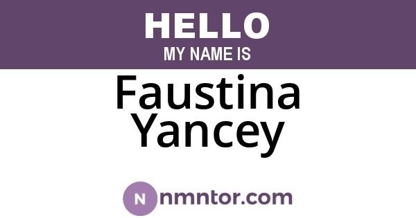 Faustina Yancey