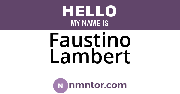 Faustino Lambert
