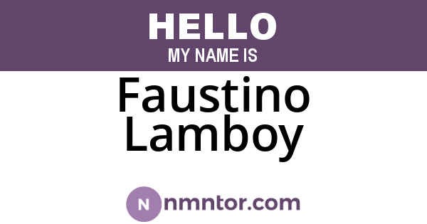 Faustino Lamboy
