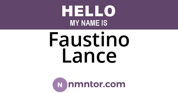 Faustino Lance