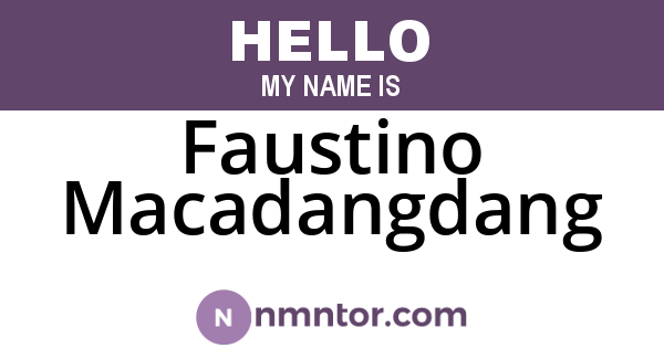 Faustino Macadangdang