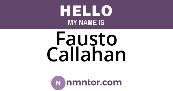 Fausto Callahan