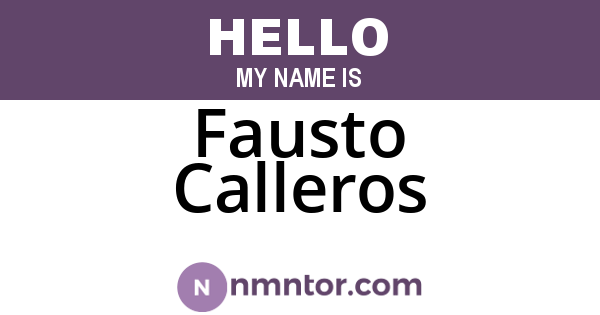 Fausto Calleros